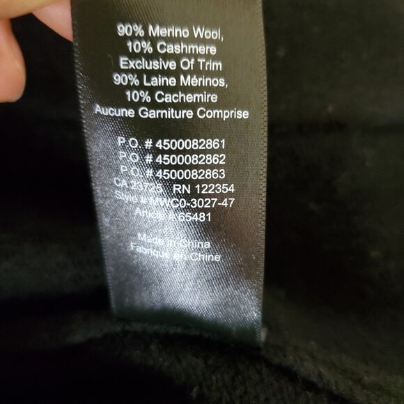 Aritzia Babaton Wool Cashmere Cardigan Sweater Heavyweight Sweater Black Sz 3/L - Picture 7 of 7